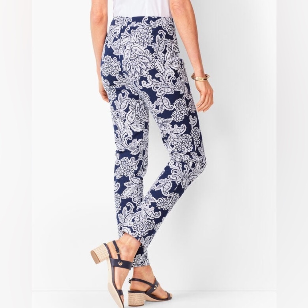 TALBOTS CHATHAM ANKLE PANTS - PAISLEY FLORAL SIZE 2P - Picture 3 of 8
